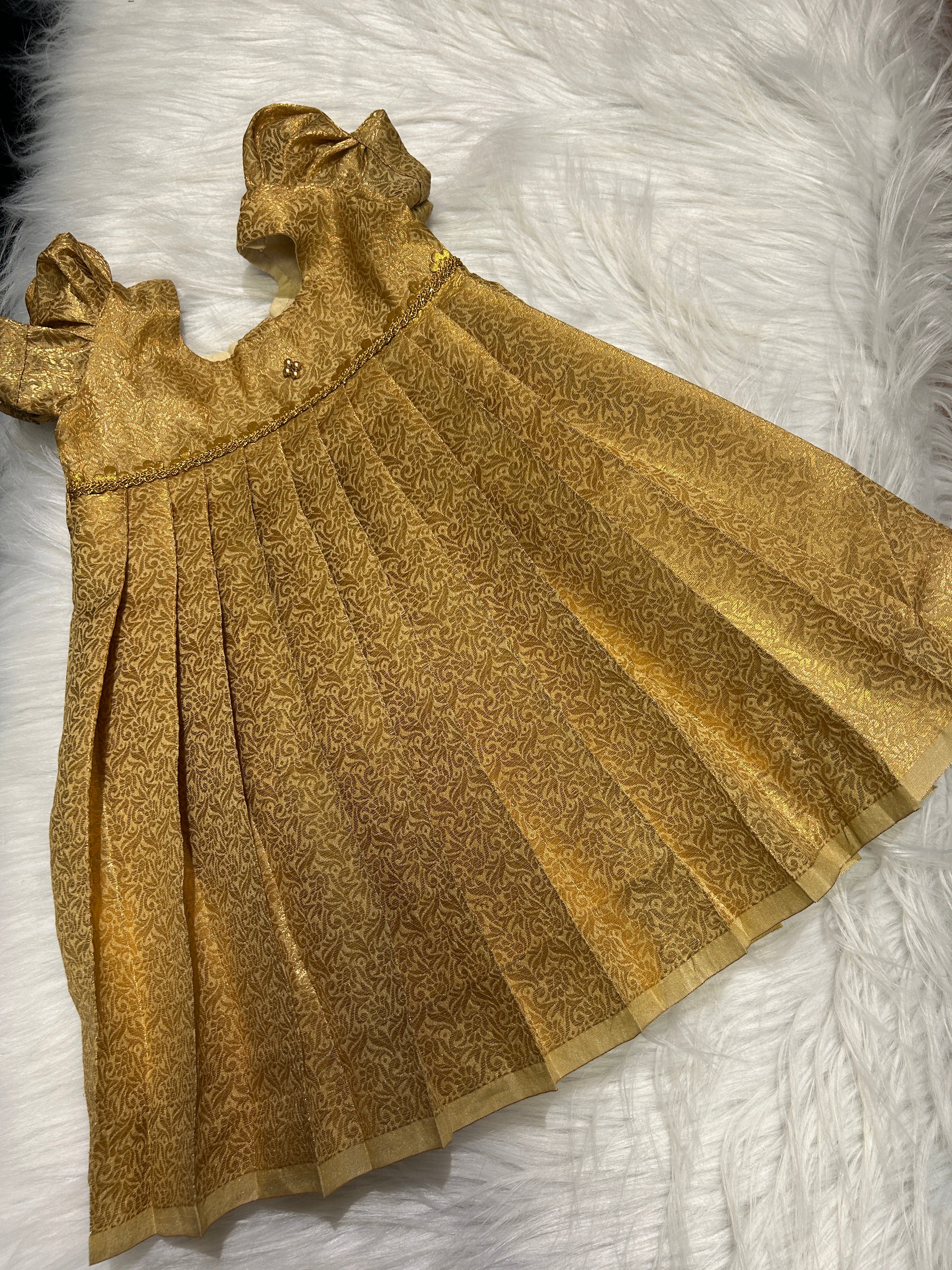 (SB365-B)Golden Banarasi  Budget Silk Gown