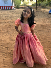( SB414) Theanadai- Luxury Space Silk Gown with Cindrella Sleeves and Crystal Hangings