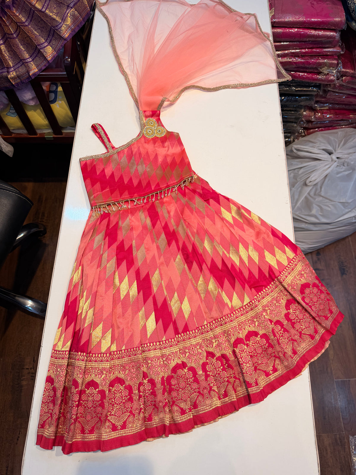 (SB646) Ethnic Princess Candy crush pink Lehenga set