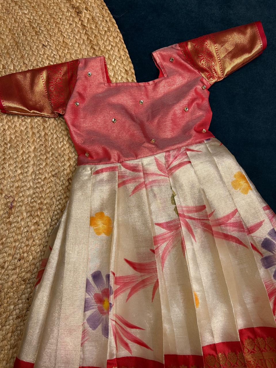 (SB310)Flowers Silk Gowns Red