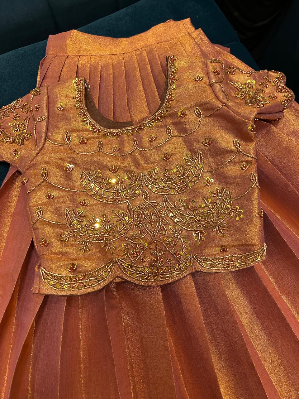 (SB309)Rosegold Premium Luxury Wear Pavadai Sattai