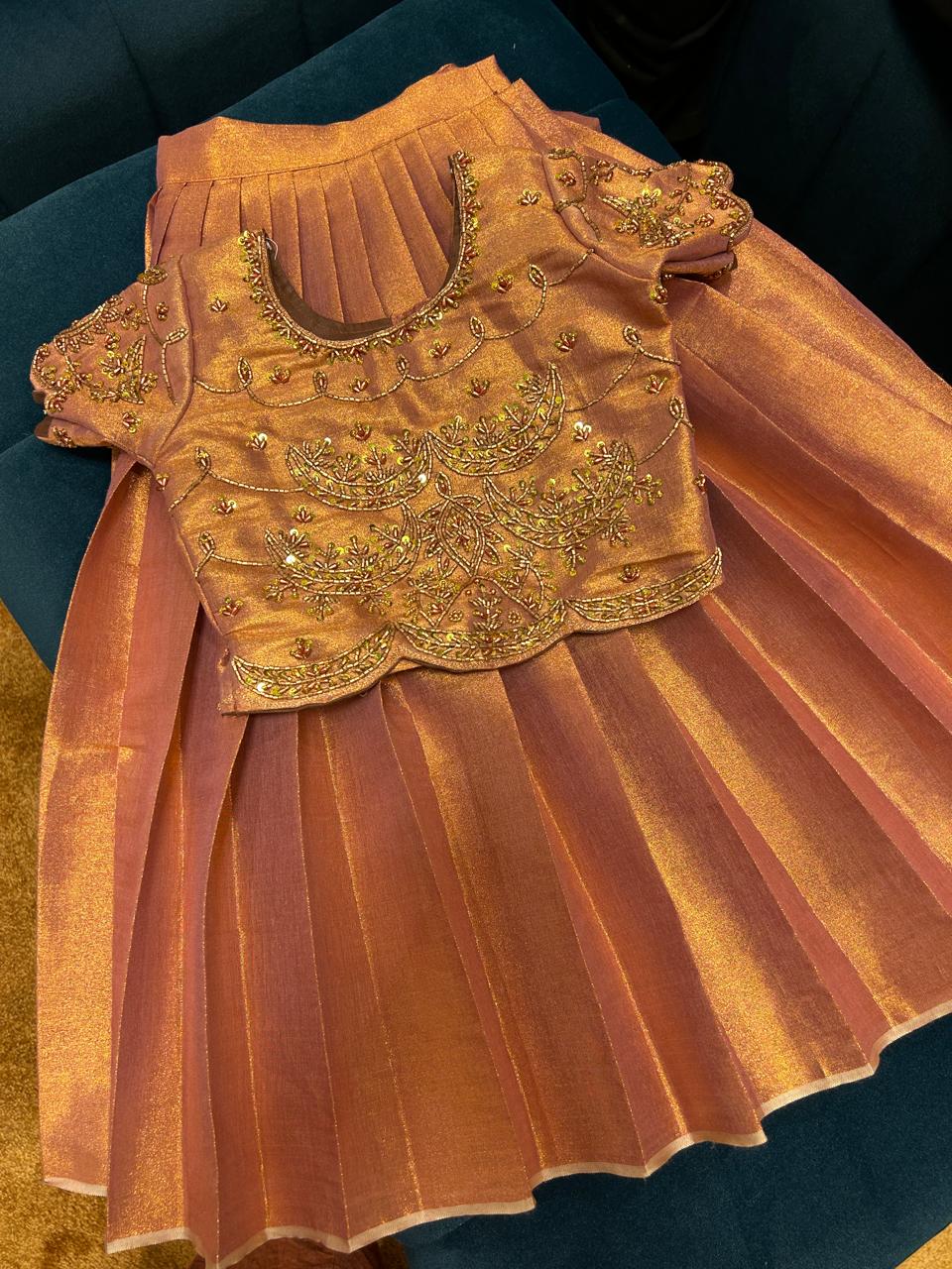 (SB309)Rosegold Premium Luxury Wear Pavadai Sattai