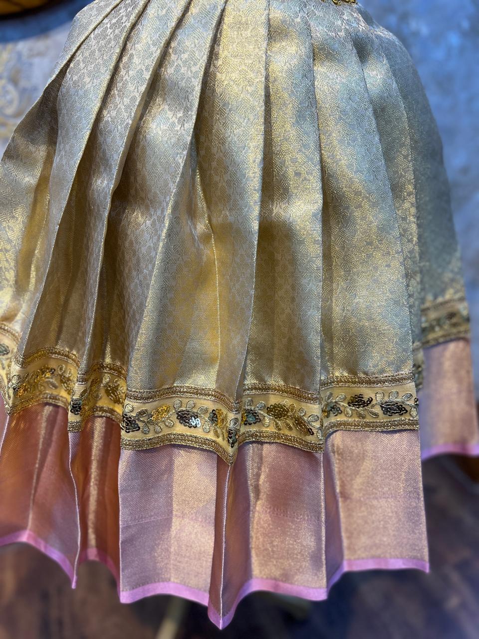 (SB250)Simran - Banarasi Silk Gown with Shawl