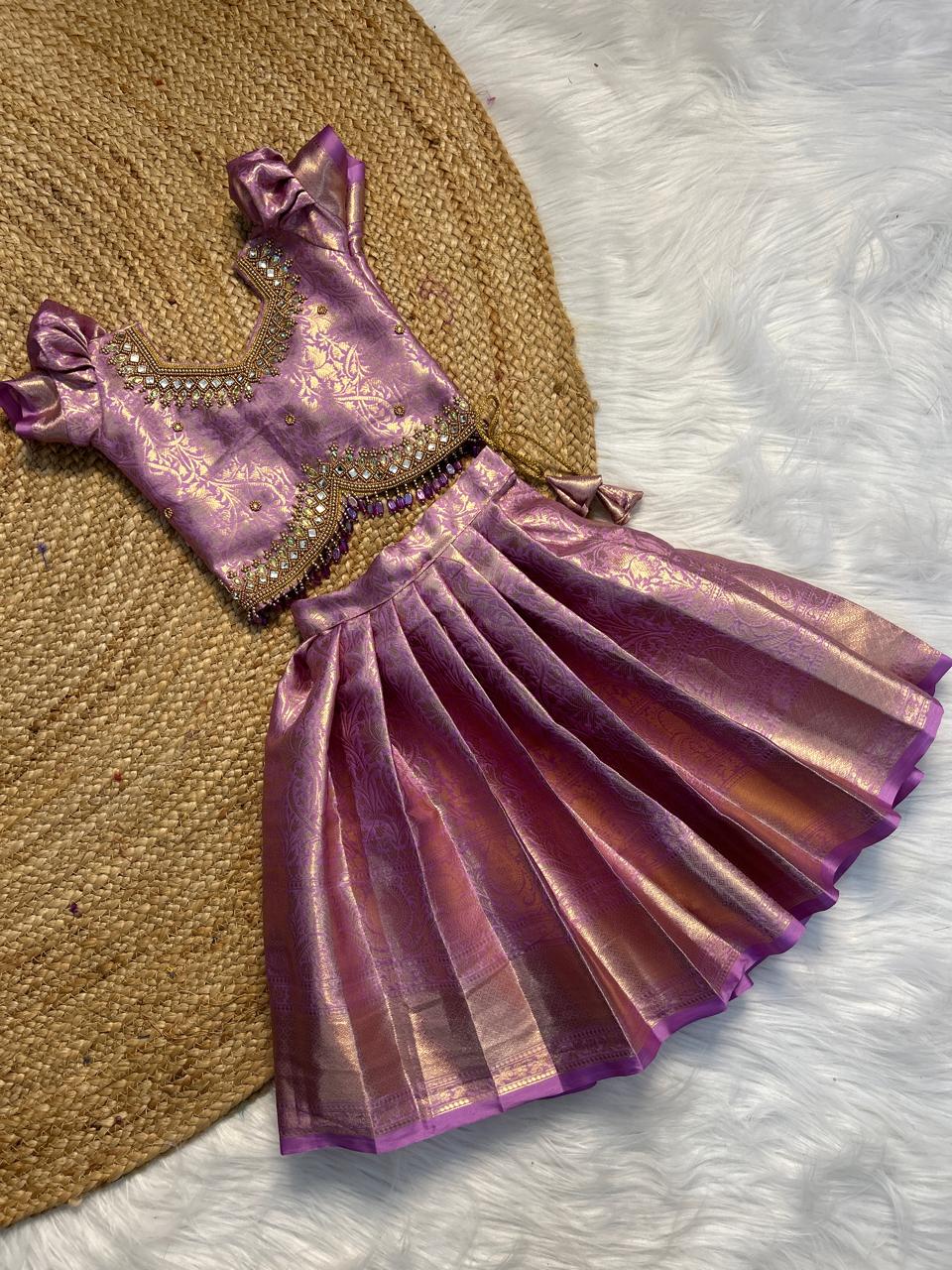 (SB296)Lavender Athirai Silk Lehenga