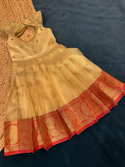 (SB314)Budget Golden with Pink Silk Gown