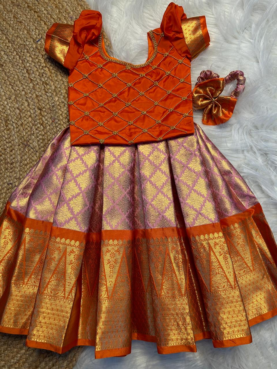 (SB288)Senthuram Semi Silk Lehenga with Petticoat