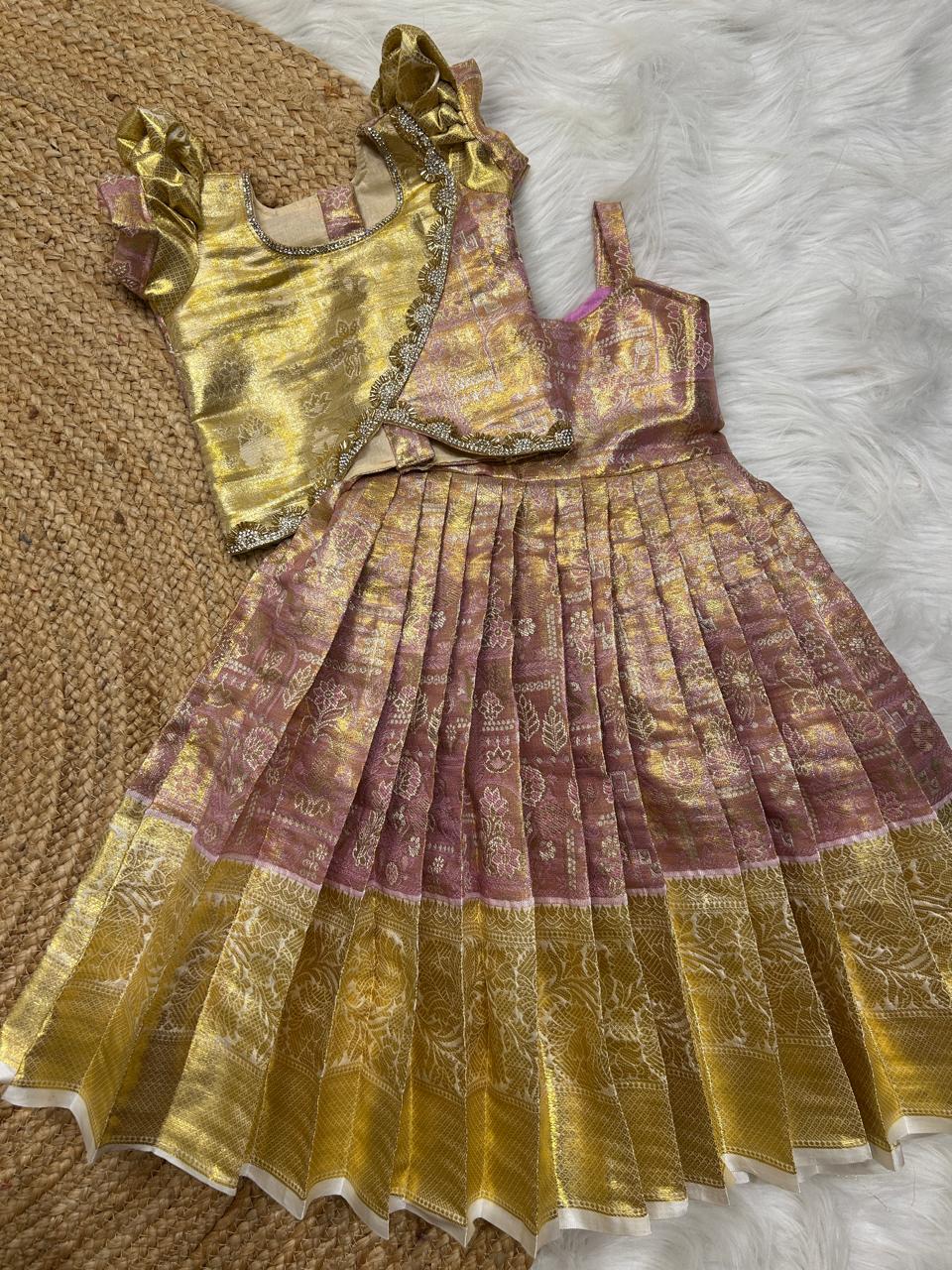 (SB362)Lulo Rose - Premium Pattu Pavadai Sattai