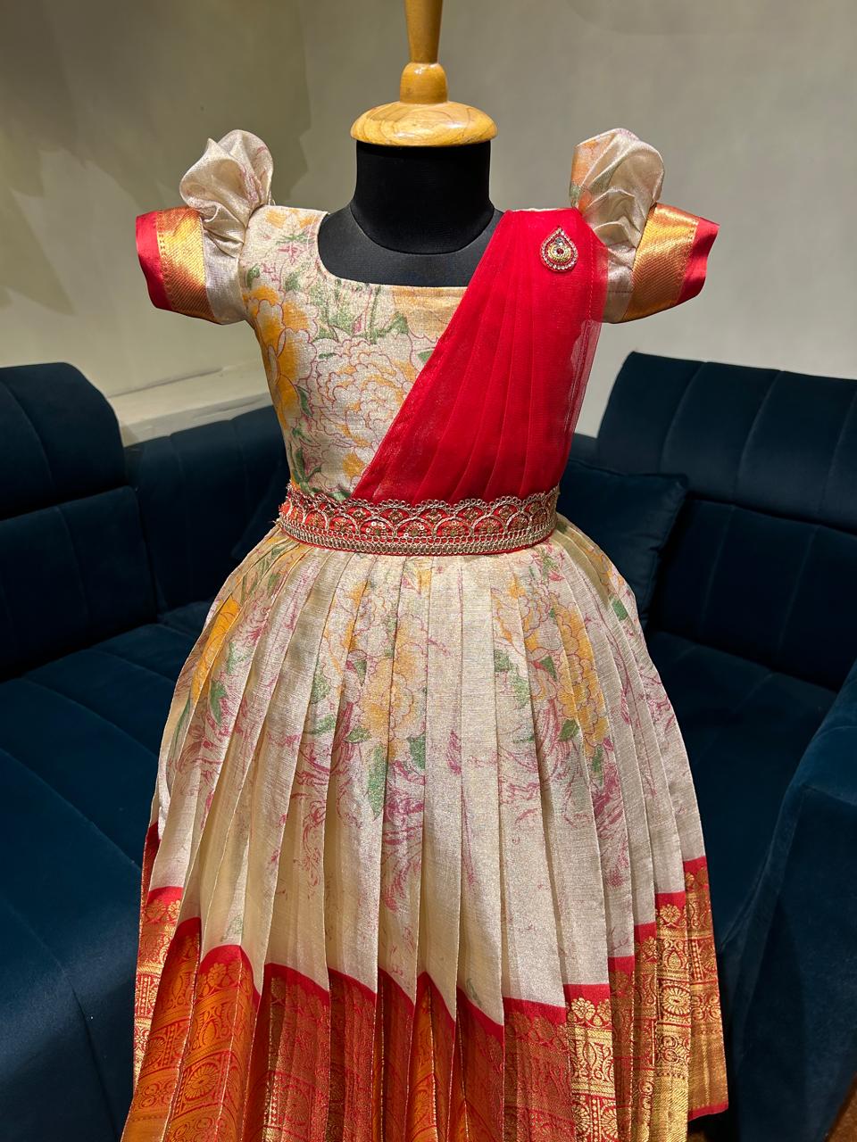 (SB370)Savitri - Red Silk Gown