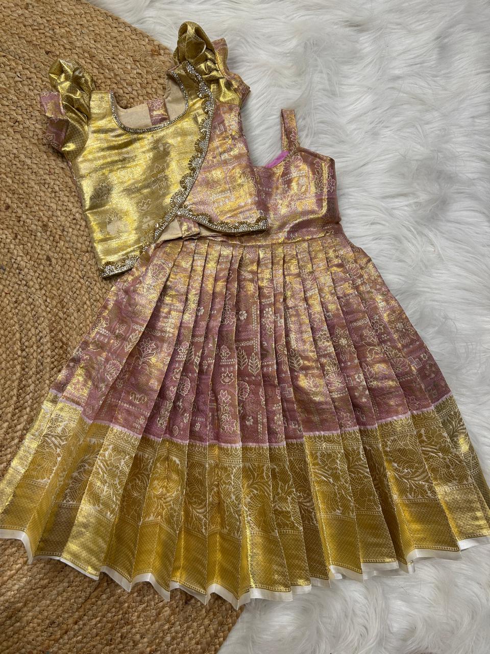 (SB362)Lulo Rose - Premium Pattu Pavadai Sattai