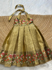 (SB371)Malare - Golden Embroidery Neeta Ambani Silk Gown
