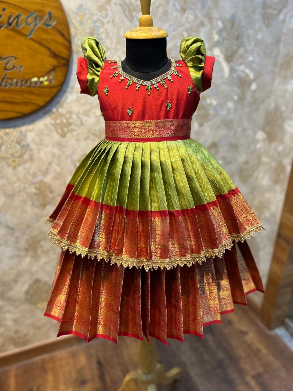 (SB356)Mirchi Semi Silk Gown with Removable Layer