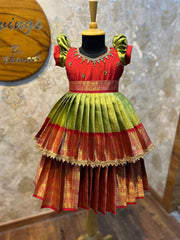 (SB356)Mirchi Semi Silk Gown with Removable Layer