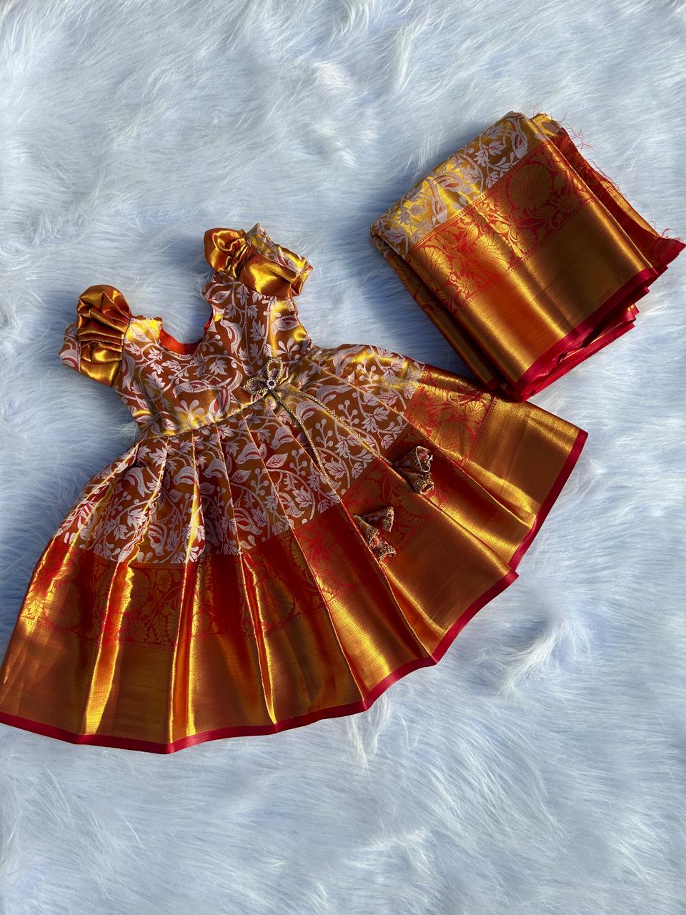 (SB069)Red Kanchipuram Silk Gown