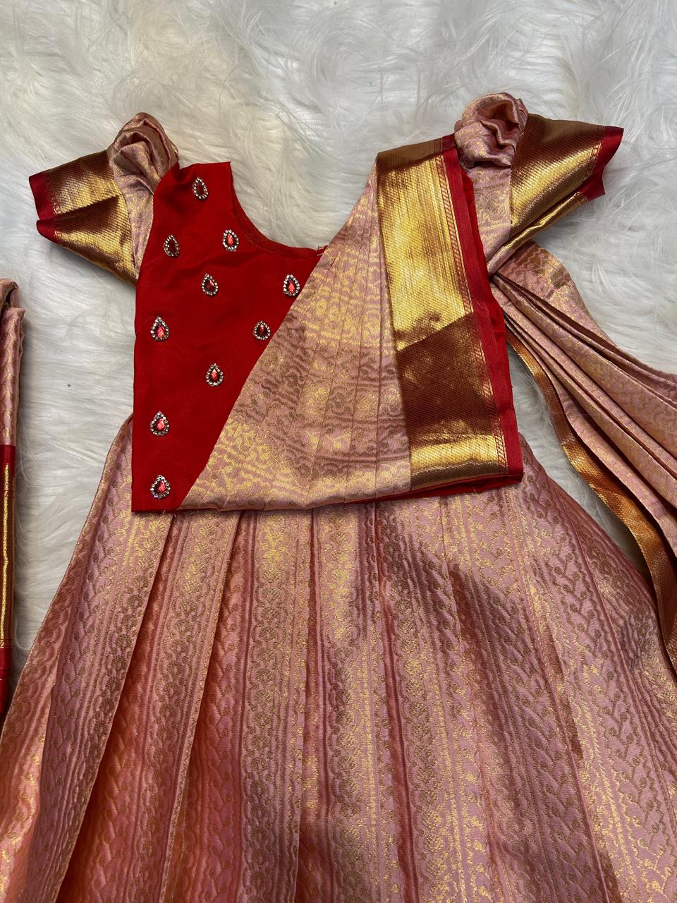 (SB307)Lakshmi in Pavadai sattai with attached Shawl Pattern