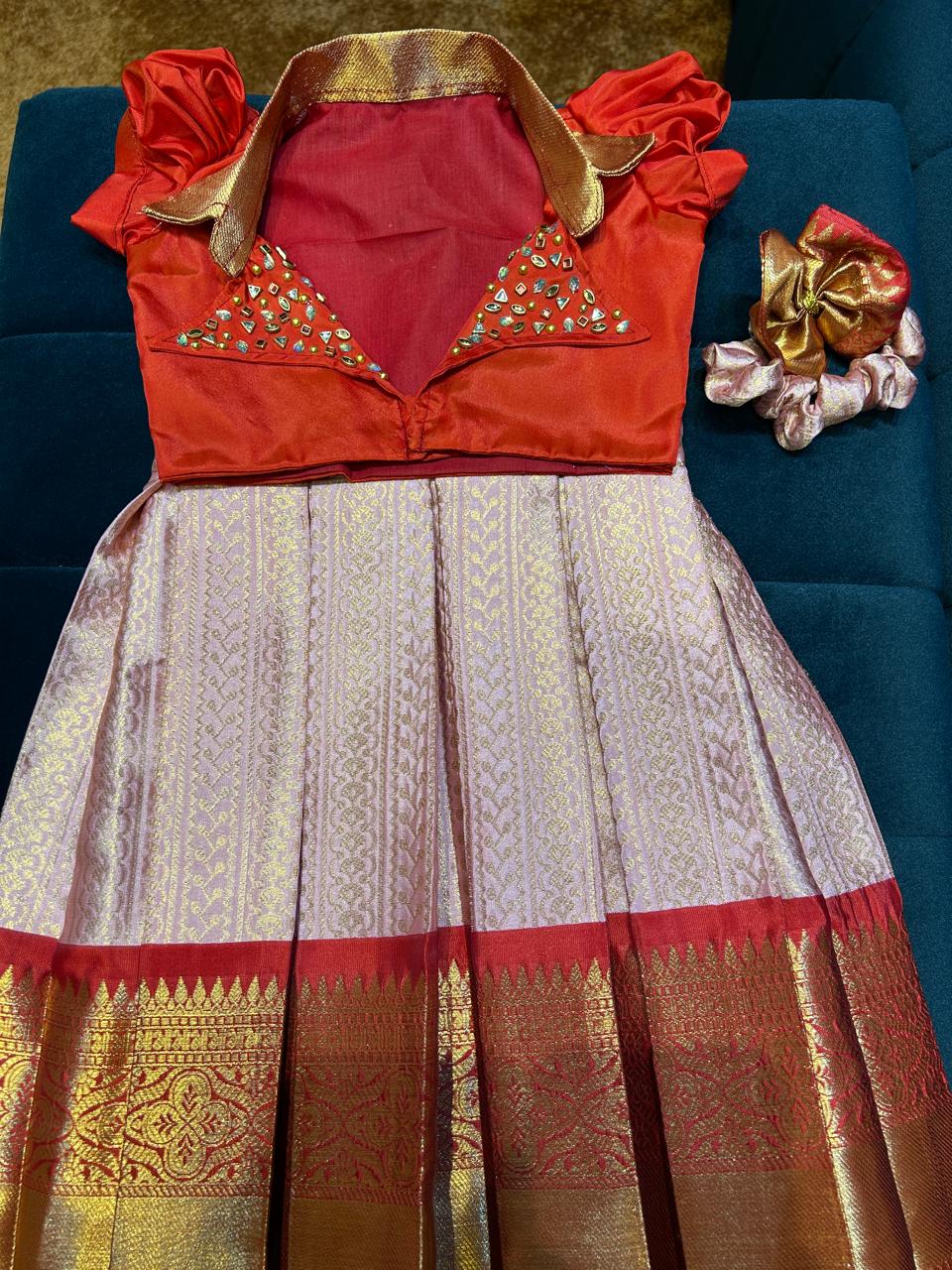 (SB321)Red Sunrise Collar Neck