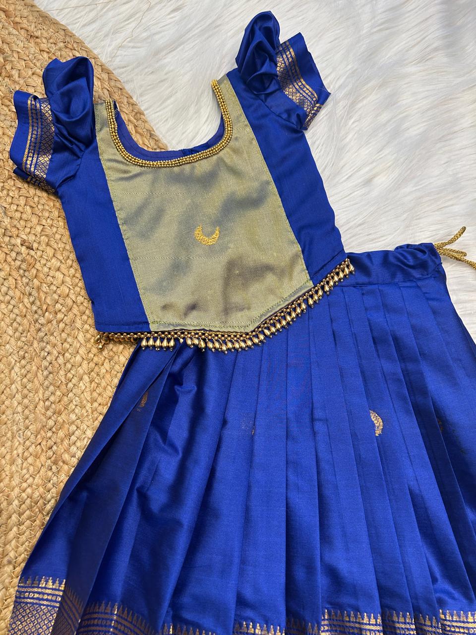 (SB382)Monica - Royal Blue Pavadai Sattai
