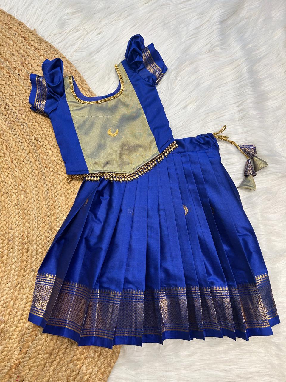 (SB382)Monica - Royal Blue Pavadai Sattai