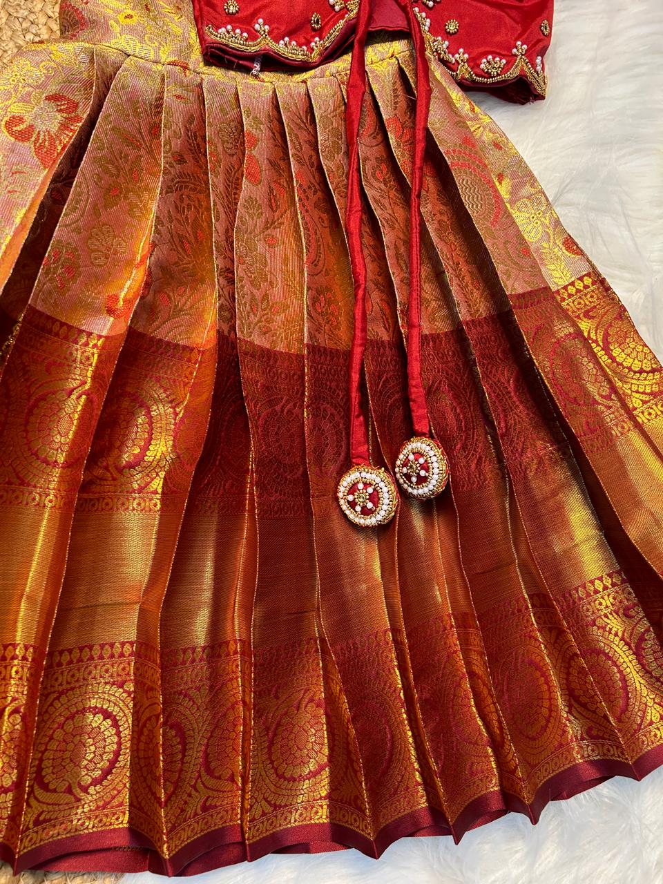 (SB188)Aari Worked Pattu Gown