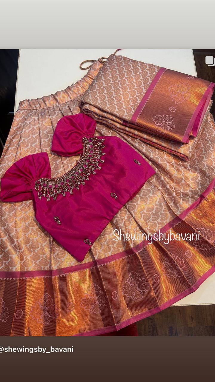 (SB035)Copper Annam Kanchipuram Pavadai Sattai
