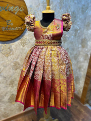 (SB166)Kanchipuram Silk Gown Raajnayak Pink Collection