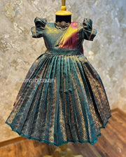 (SB043)Banarasi Silk Gown with Removable Duphatta