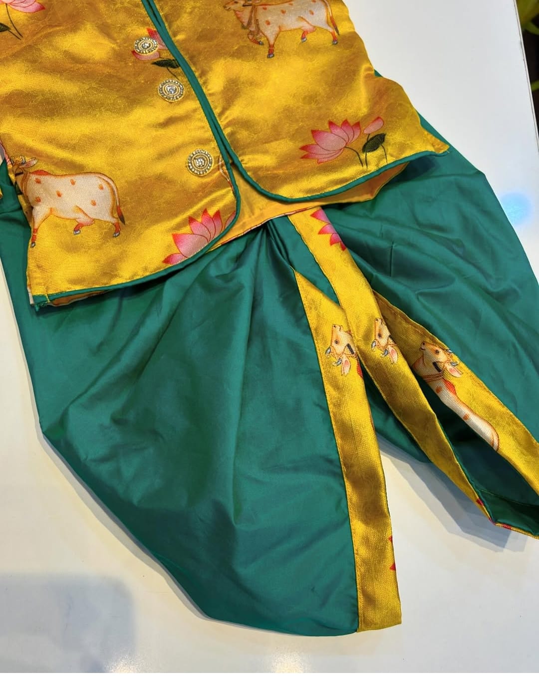 (SB205)Yellow Kamali Boy Dhoti Set