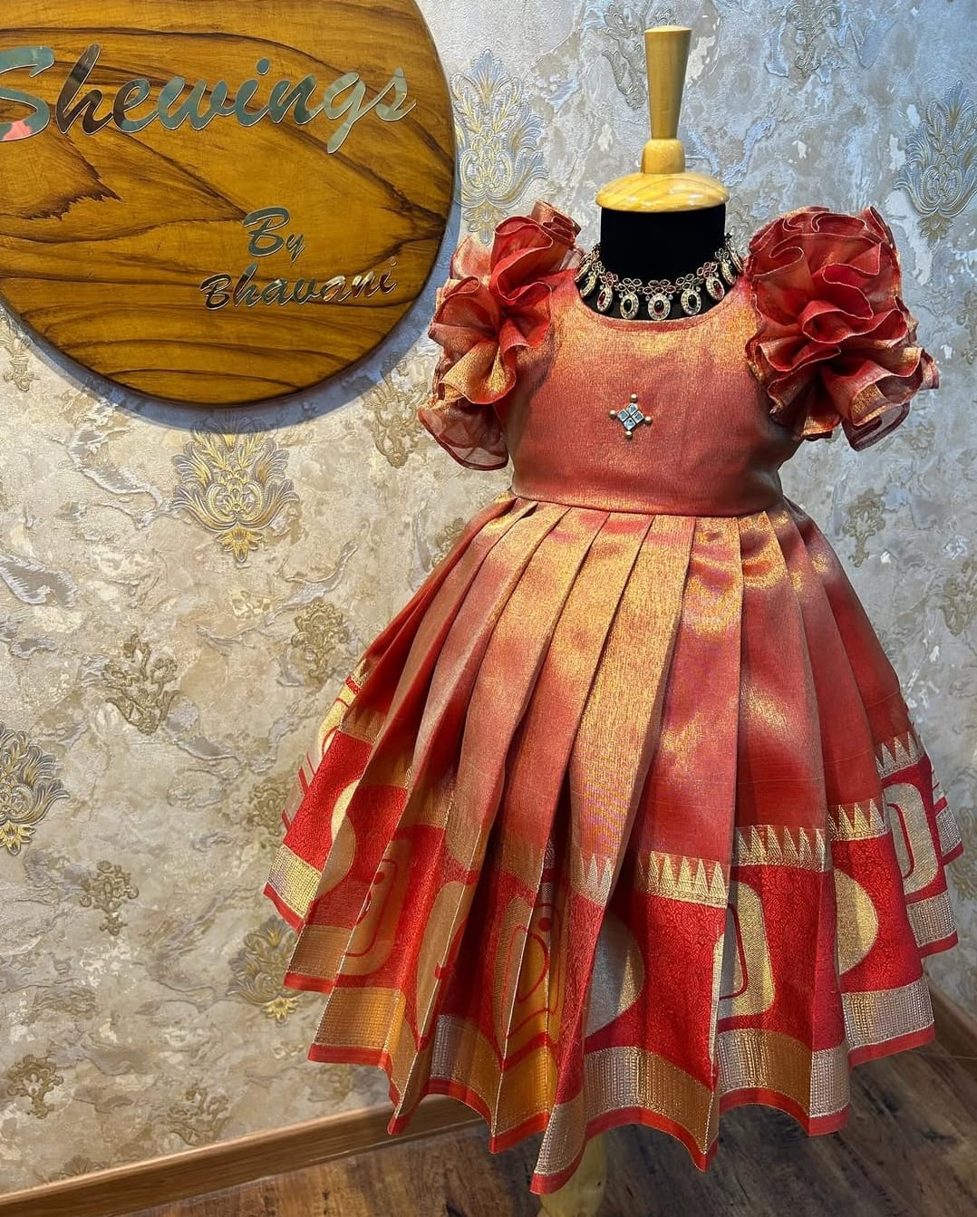 (SB148)Red Maria Silk Gown