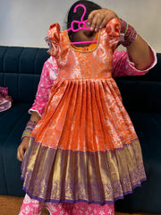 (SB394)Venus Orange Budget Silk Gown