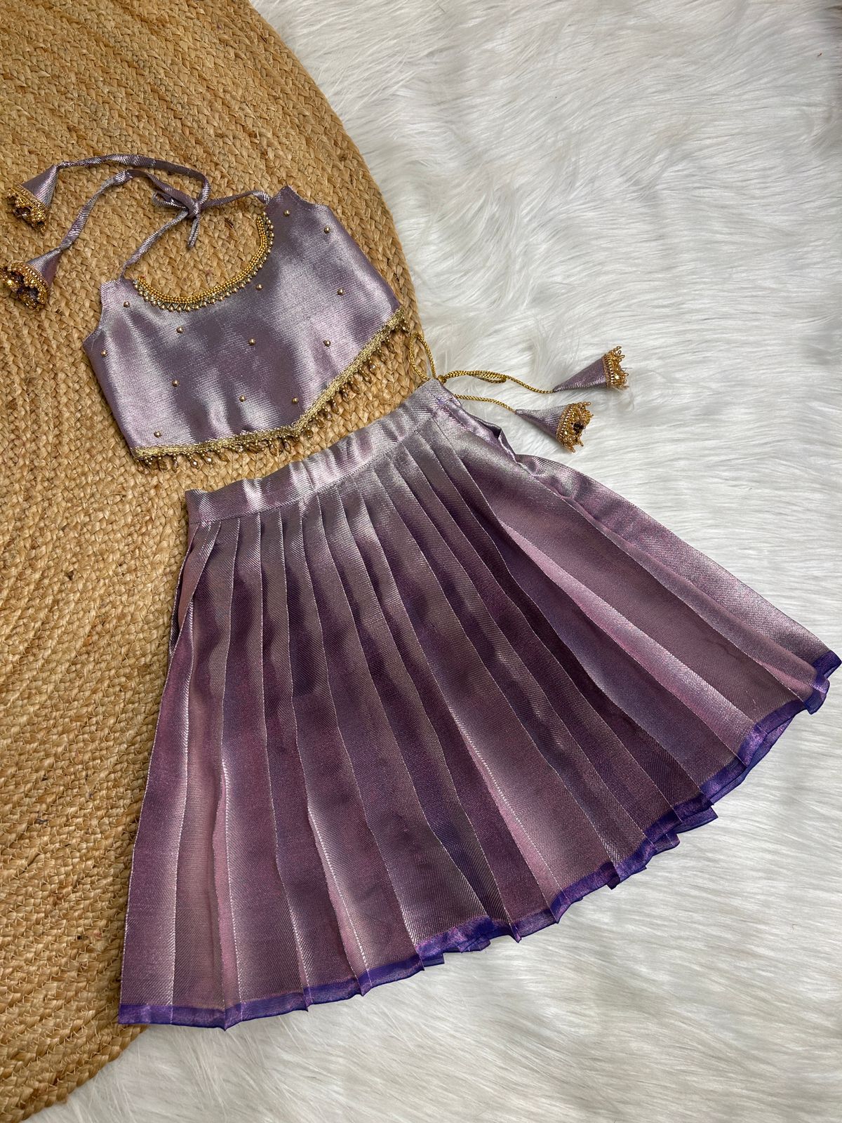(SB413)Velza - Lavender Silk Lehenga