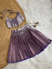 (SB413)Velza - Lavender Silk Lehenga