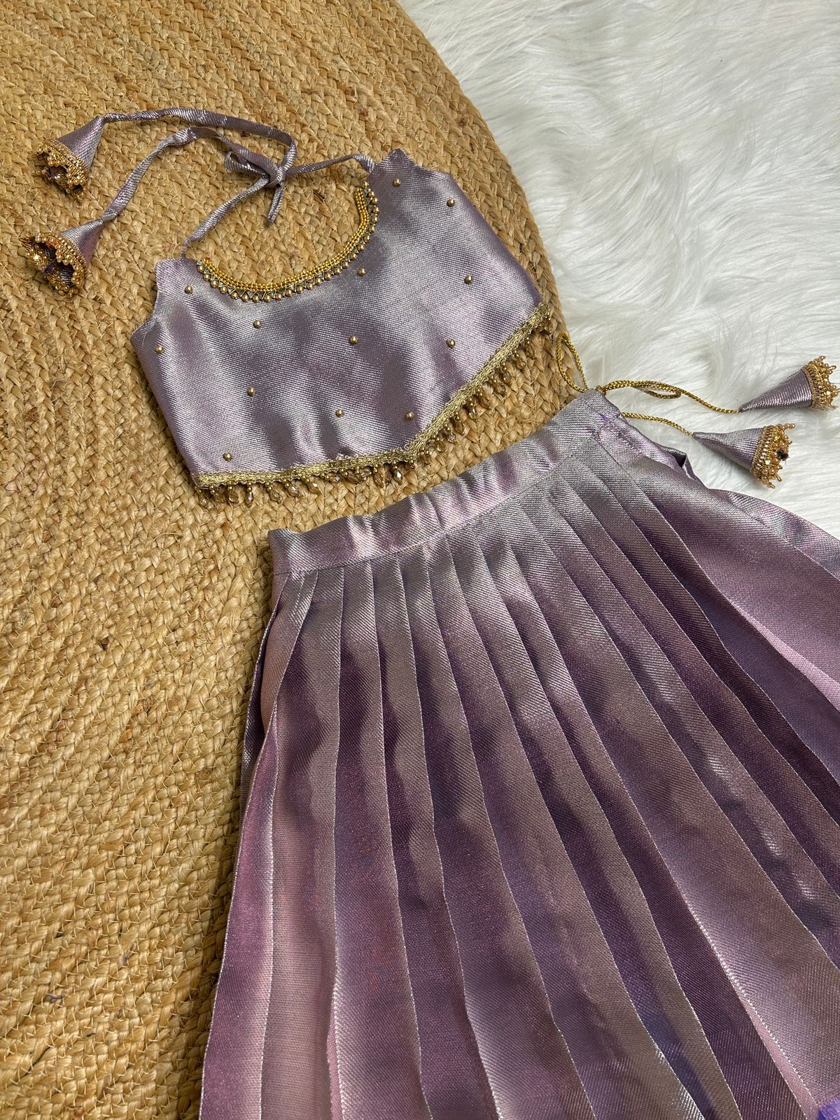 (SB413)Velza - Lavender Silk Lehenga