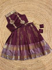 (SB424)Retro - Rich Brown Premium Pattu Pavadai