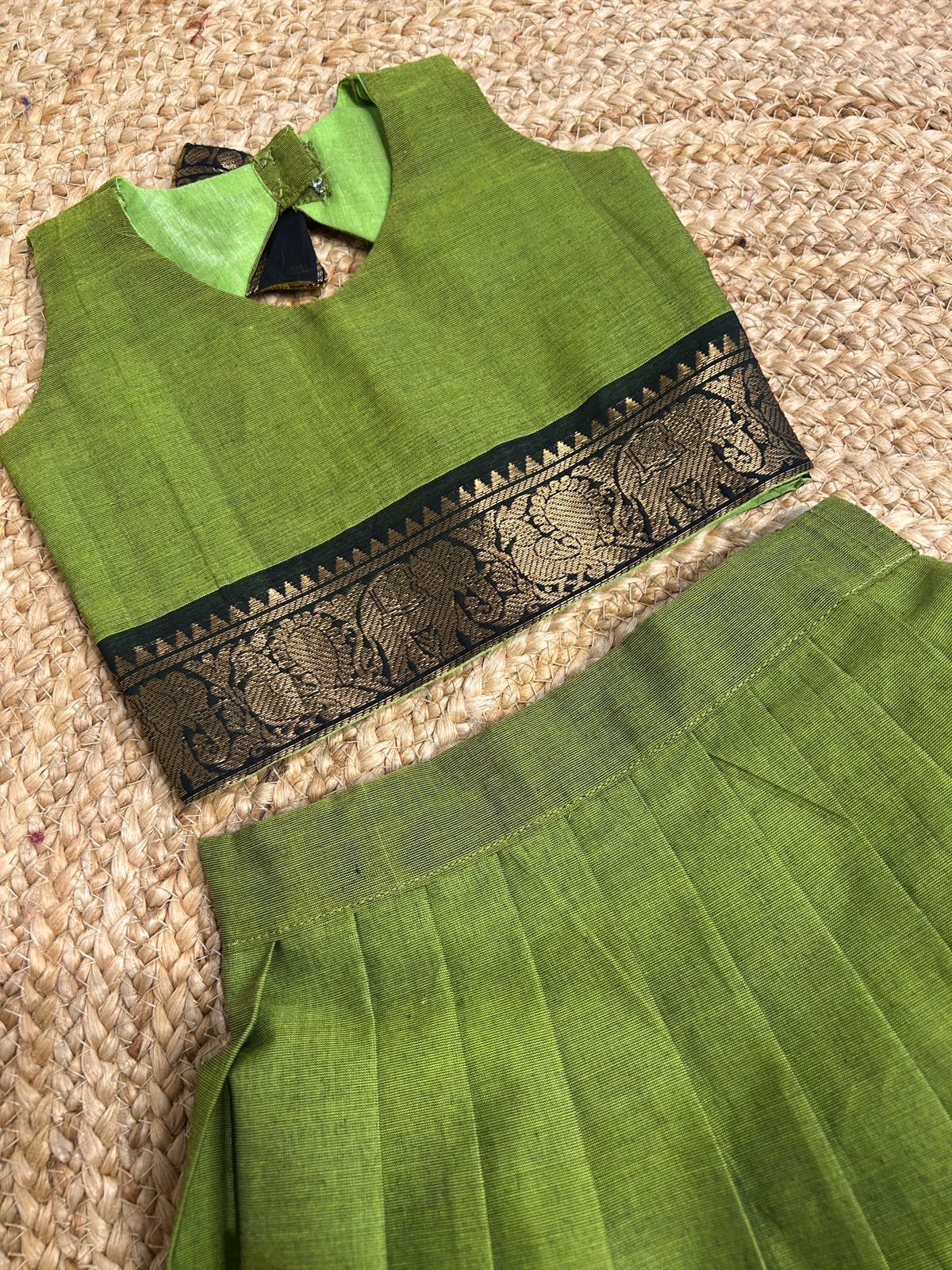 (SB439)Pure Chettinad Cotton Pattu Pavadai