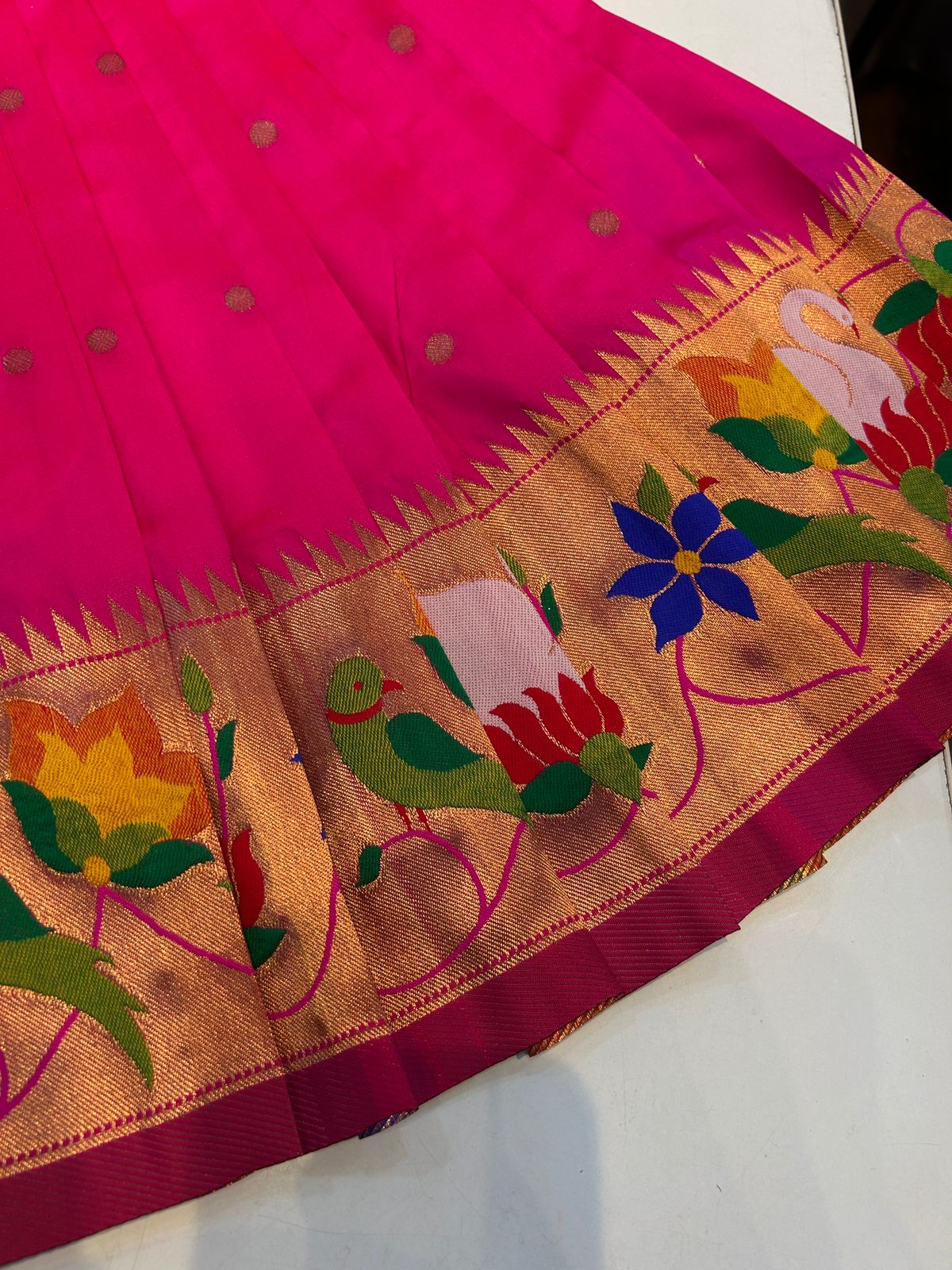 (SB446)Rajhans Lotus Parrot Paithani - Diwali Collections