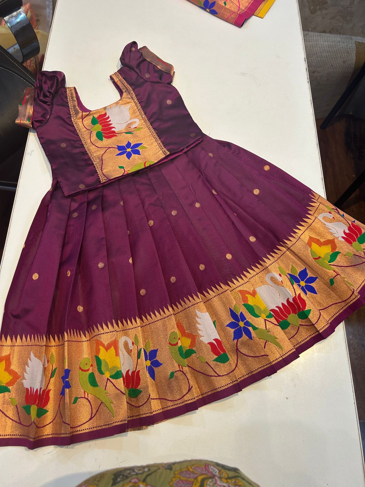 (SB444)Rajhans Lotus Parrot Paithani - Diwali Collections
