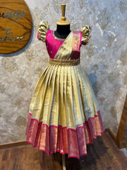 (SB459) Patrose Silk Gown with Removable Shawl Pattern