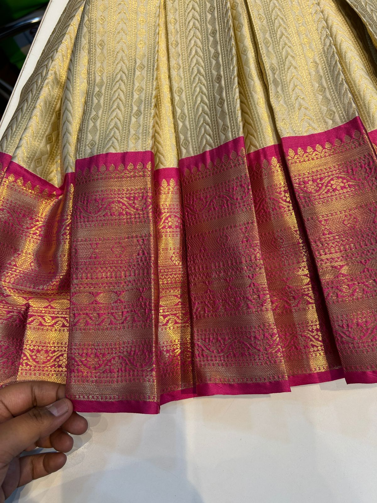 (SB475) Lotus Originally Aari Worked Silk Gown