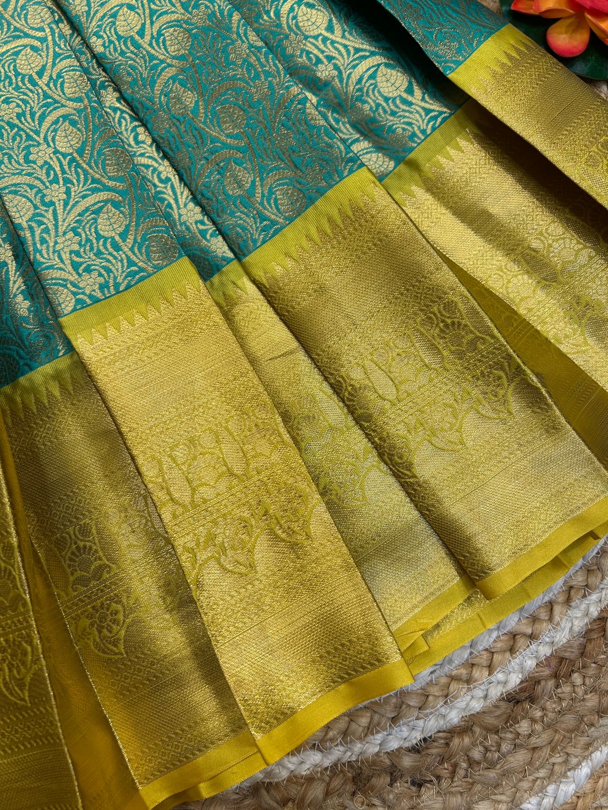 (SB483)Yellow Lotus Originally Aari Work Gown