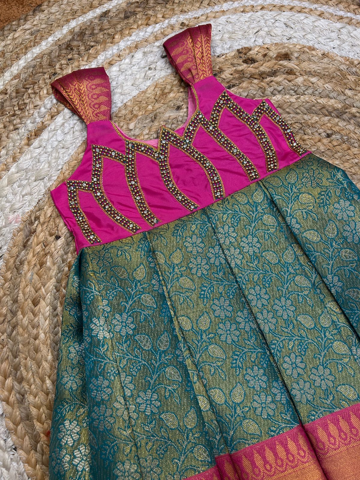 (SB480)Pink Lotus Originally Aari Work Gown