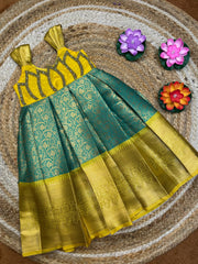 (SB483)Yellow Lotus Originally Aari Work Gown
