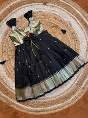 (SB497)Pure Black Paithani Silk Gowns