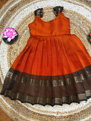 (SB502) Budget Rustic orange with Brown silk gown only