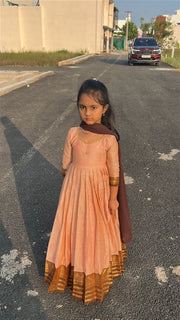 (MAX07)Chettinad Cream with Brown Kids Maxi