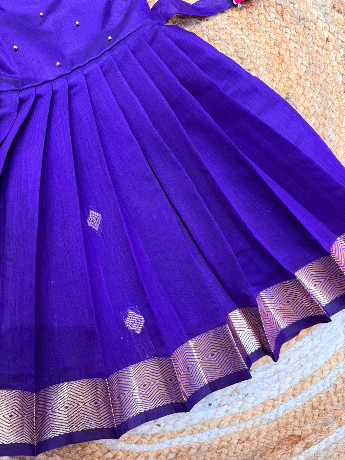 (SB522)Purple Kanchi Silk Cotton Gown at Budget