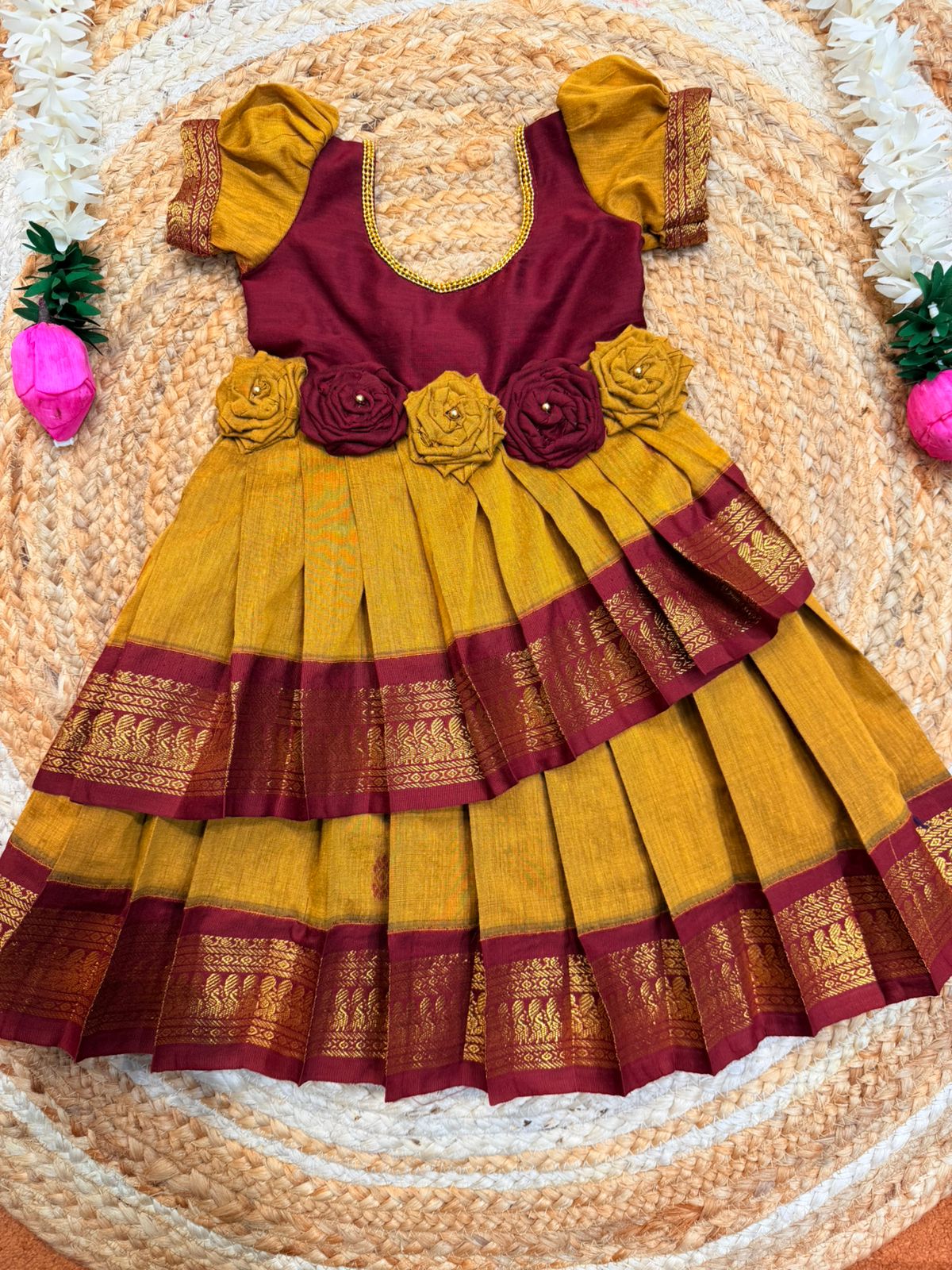 (SB527)Chettinad Cotton Criss - Cross Silk Gowns