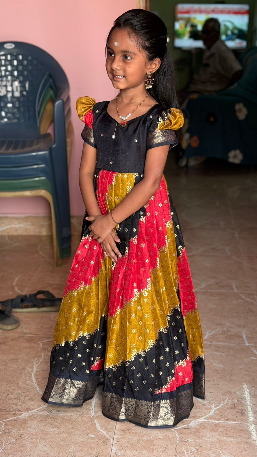 (MAX13)Pavazhamalli - Multi Colour Kids Maxi