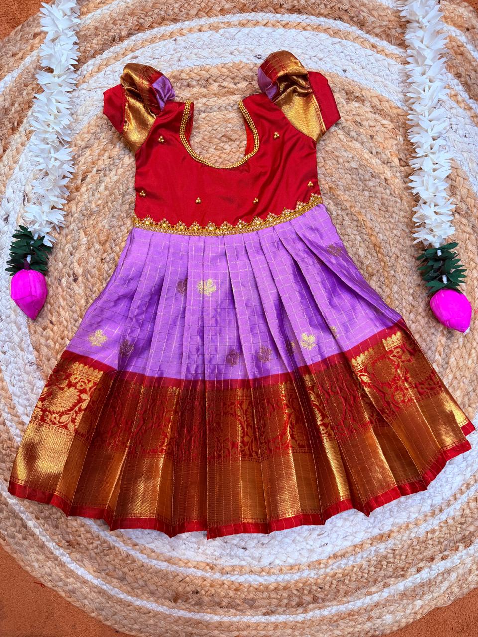 (SB542)Gadwal Semi Silk Gown