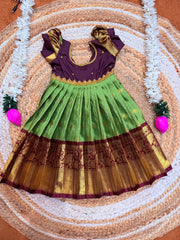 (SB540)Gadwal Semi Silk Gown at Your Budget