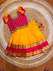 (SB582) Semi Silk Lehenga with Densed ORIGINAL AARI WORK CEOP TOPS
