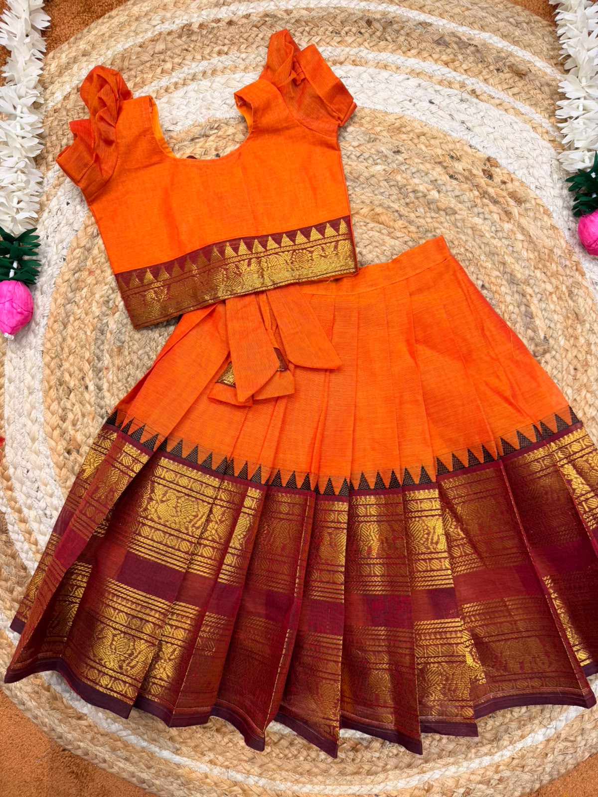 (SB584) Chettinad Cotton Silk Pavadai Sattai